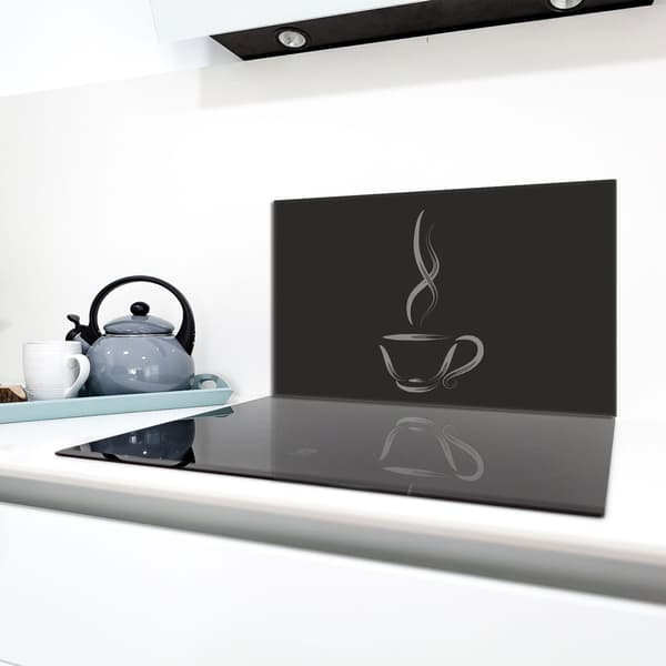 Glasskydd för spishäll 90x52 Kaffe