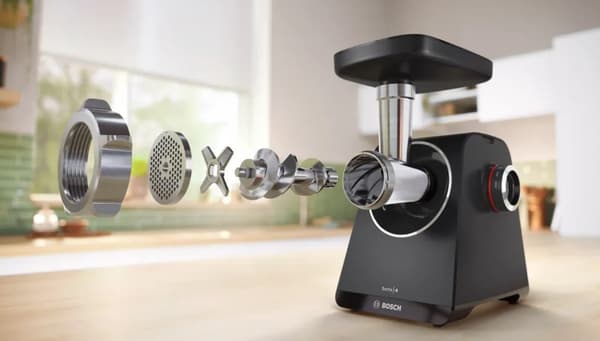 Bosch MFW S440B Kødhakker, 1900 W, Sort/Sølv