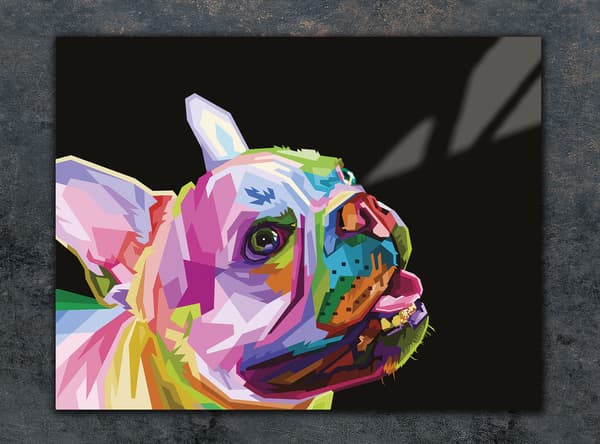 GLAS SKÆREBRÆT 40x30 HUND