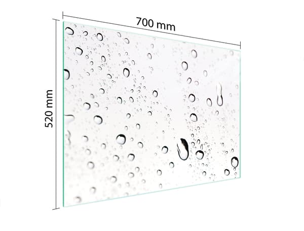 GLASSKYDDSPLÅT FÖR SPIS 70x52 DROPS