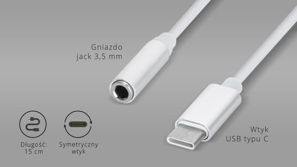 Adapter USB-C til mini jack 3,5 mm AUX 17,5 cm Kruger&Matz
