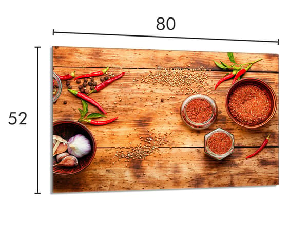Glasskydd för spishäll 80x52 Chilli