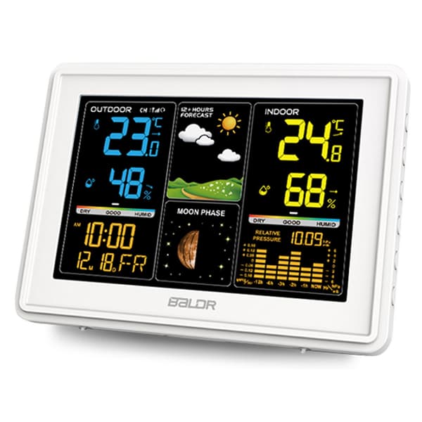 Väderstation med display BD-907 vit