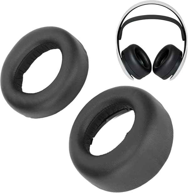 Svampeørepuder til SONY PS5 Wireless PULSE 3D Protein Læder Sort