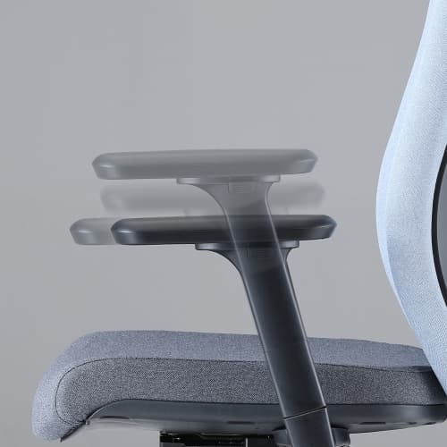 Up Up Athene ergonomisk kontorstol Sort, Grå + Blåt stof