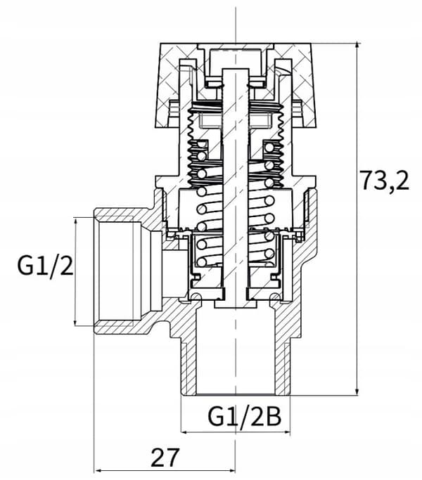 Överdiffventil 1/2" x 1/2" 6 bar WZ