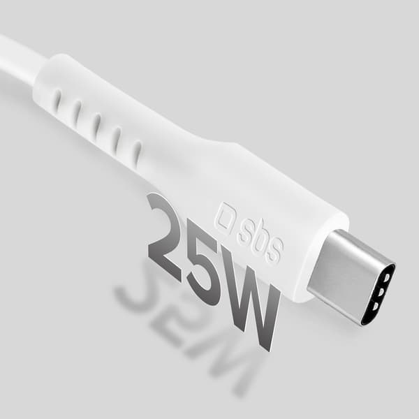USB-C PD 25W 1 m kabel - vit
