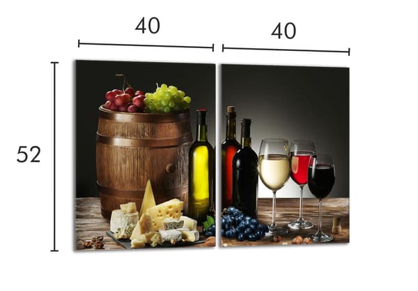 Skyddsplatta i glas för spis 2x40x52 Kök
