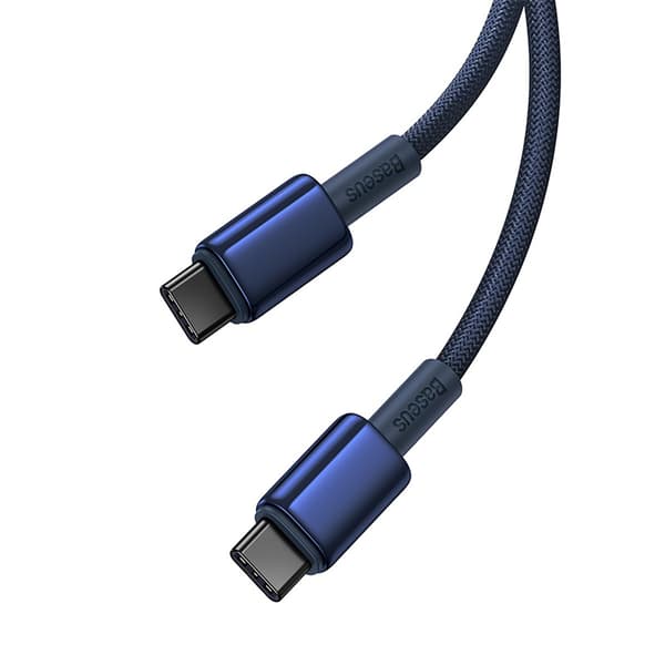 Volframguld USB-C-kabel - USB-C 100W 2m - Marinblå