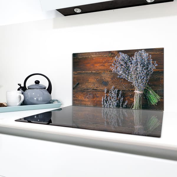 Glasskydd för spishäll 90x52 Lavendel