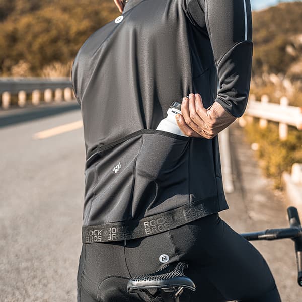 Varm efterårs-/vintercykeltrøje med lange ærmer M - sort