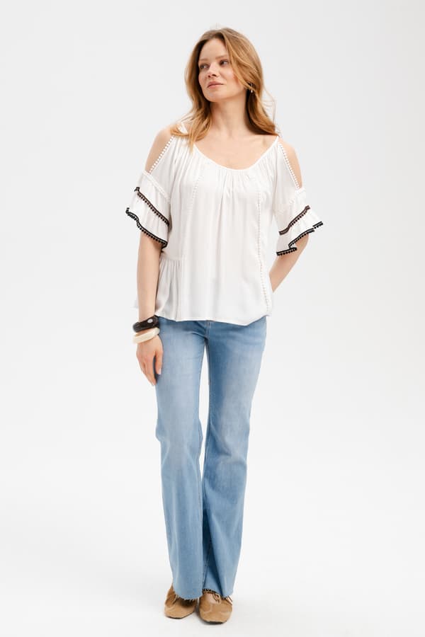 Nannie Damebluse Ecru 36/38