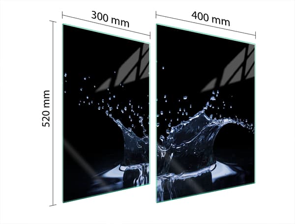 GLASSKYDDSPLÅT FÖR SPIS 70x52 VATTEN