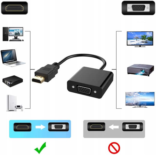 HDMI TILL VGA DSUB-ADAPTER 1080p