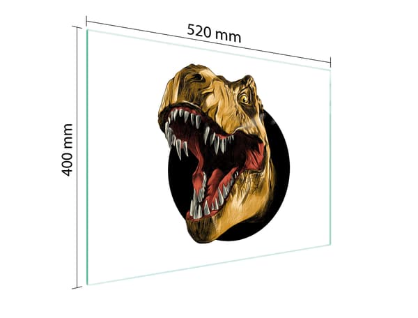 SKÄRBRÄDA I GLAS 52x40 DINOSAURIE