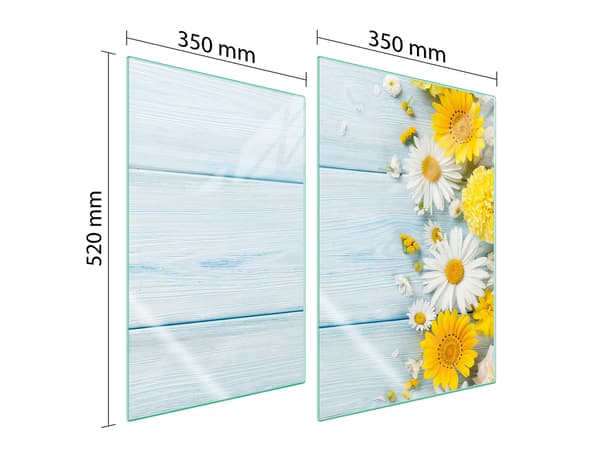 GLASPLADE TIL KØKKEN 2x35x52 KAMILLE