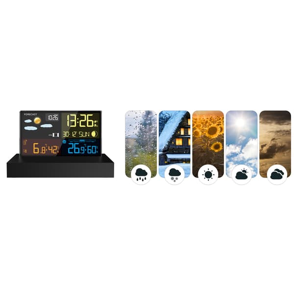 Väderstation med display BD-912 svart