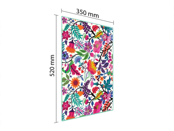 GLAS SKÆREBRÆT 35x52 BLOMSTER