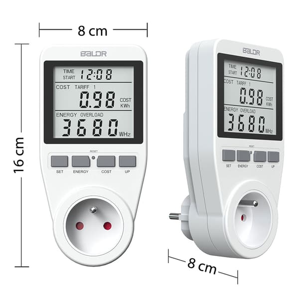Baldr BD-990 enfas wattmeter vit