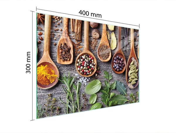 SKÄRBRÄDA I GLAS 40x30 KRYDDOR