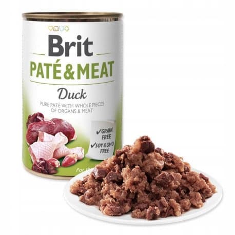 BRIT Paté & Meat Duck - våtfoder för hundar - 12x800g
