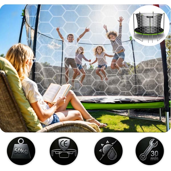 183 cm havetrampolin med indernet og stige Neo-Sport