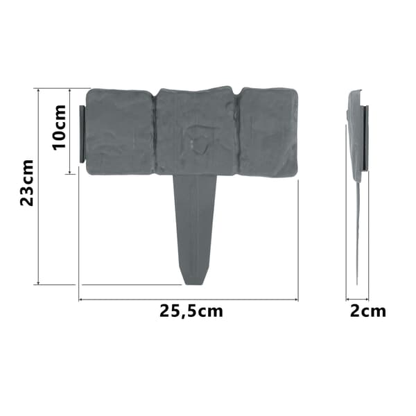 Plonos trädgårdskant 250 cm PL-962 grå