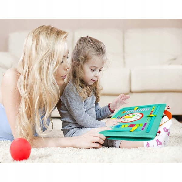Manipulationstavle med ur sensorisk læringsetui Montessori