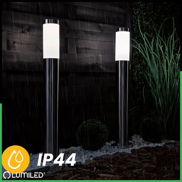Ulkoinen puutarhalamppu E27 INOX Pylväs 65cm Lilium LUMILED