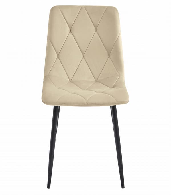 LIBRA stol - lys beige fløjl / sorte ben x 3