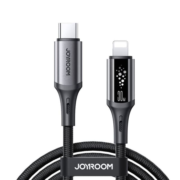 USB-C-kaapeli - iPhone Lightning S-A60 StarTalk 30W 1.2m - Musta