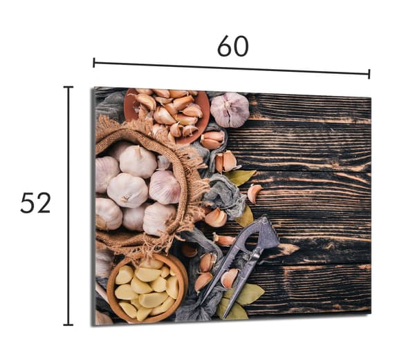 Lasinen keittotason suoja 60x52 Ruoka