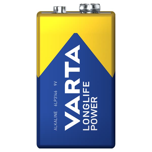 VARTA LL POWER PP3 alkalisk batteri 9V CO-sensor lommelygte kubus x2