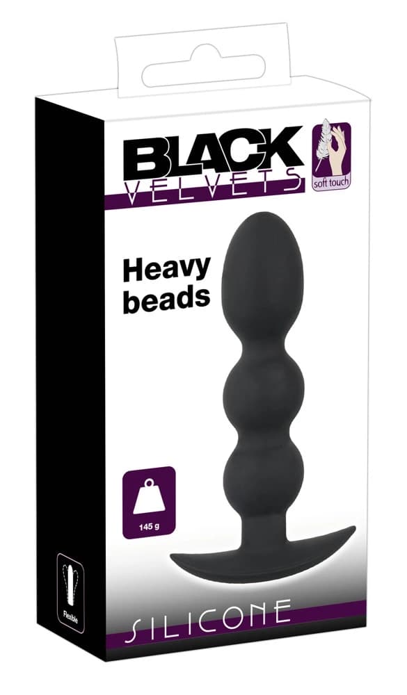 Analpärlor med stativ 145g Black Velvets