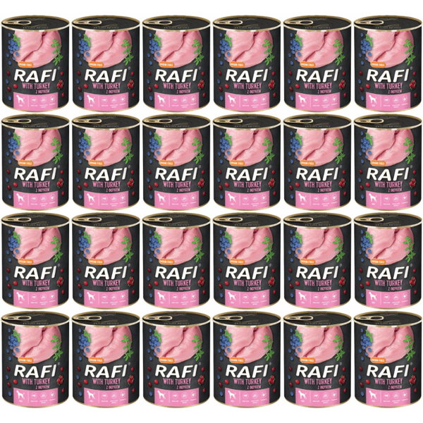Rafi hundefoder kalkun blåbær tranebær 24x800g