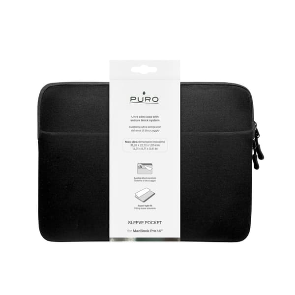 Slim Pocket 14" Laptop-etui - Sort