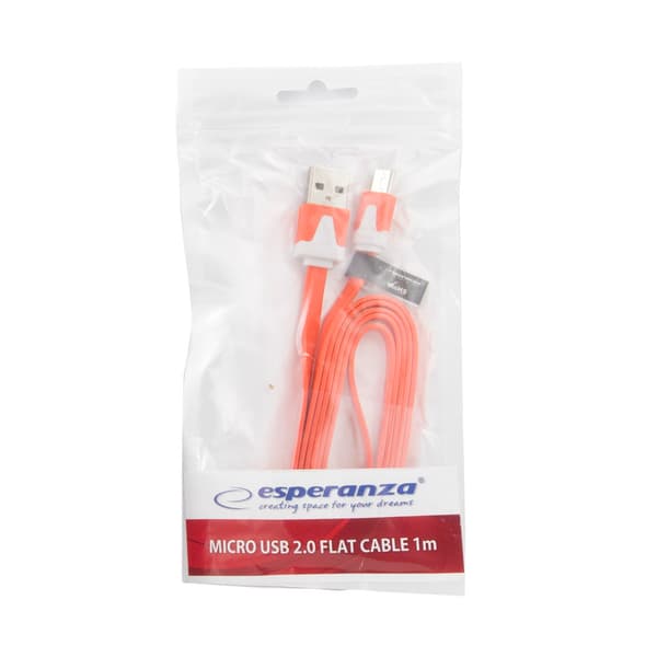 ESPERANZA EB183O MICRO USB 2.0 AB -KAAPELI M/M 1.0M LITTEÄ ORANSSI