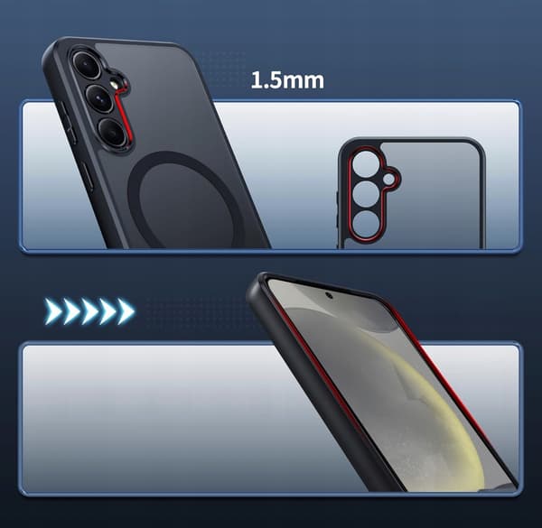 MAGSAFE ETUI MATSORT TIL SAMSUNG S24 FE + 2x GLAS