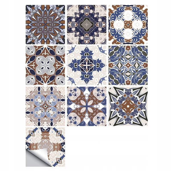 SJÄLVHÄFTANDE PVC-PATCHWORK-PANELER, SET MED 10 TAPET 20X20CM ZM-06-040