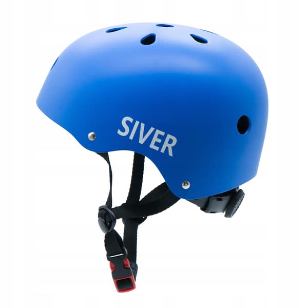 Sølvblå cykelhjelm - størrelse S