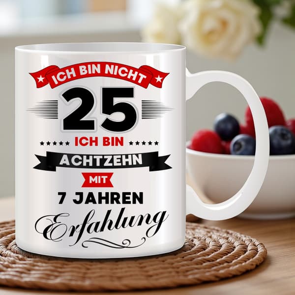 Rolig mugg, present till en 25-årsdag