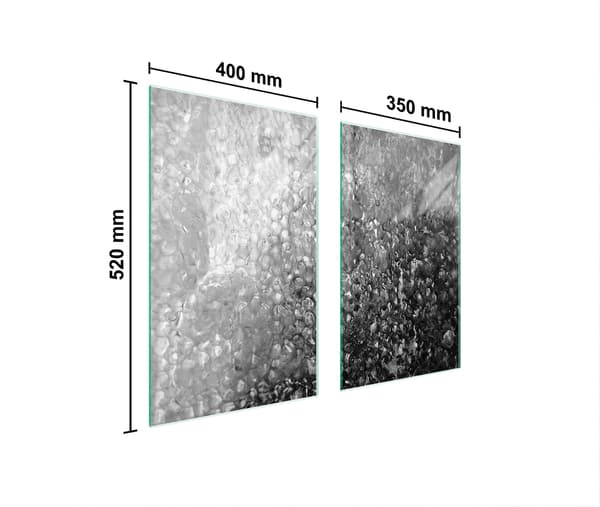 GLASBESKYTTELSESPLADE TIL KOMFUR 75x52 DROPS