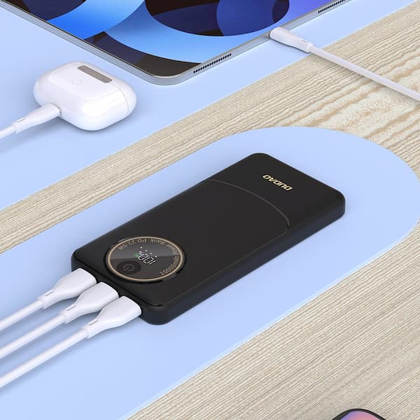 Powerbank 20000mAh USB-A USB-C K12Pro 22.5W PD - Sort