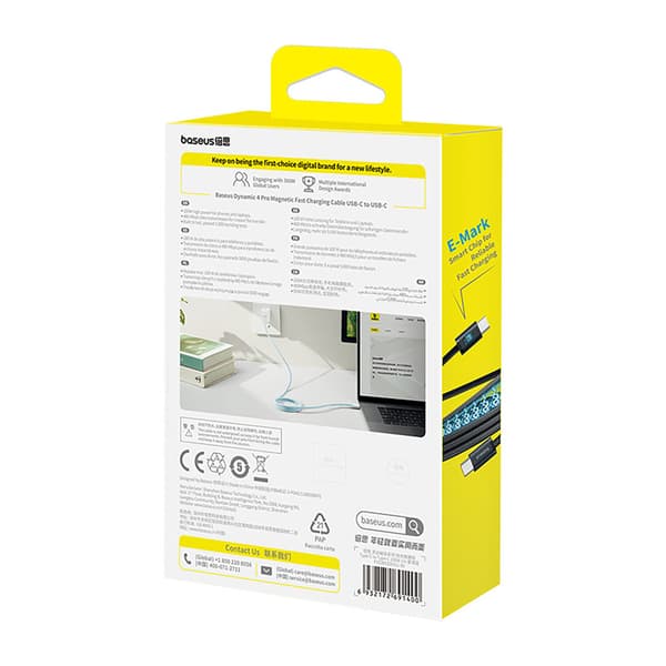Itsekoottava USB-C Dynamic 4 Pro 100W 1m Kaapeli - Sininen