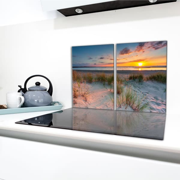 Glasbeskytter til komfur 2x40x52 Beach