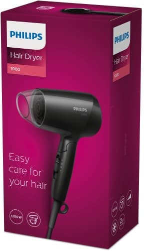 Philips EssentialCare BHC010/10 Hårtørrer 1200 W, Sort