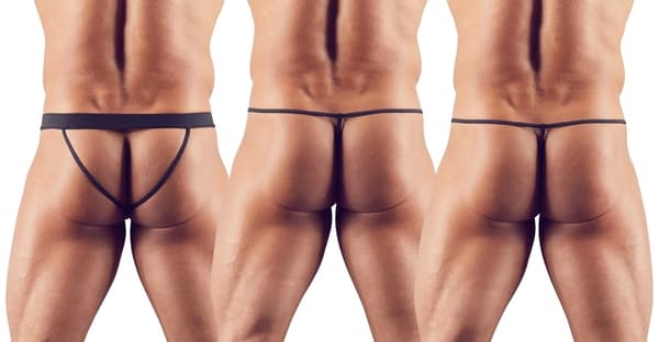 Svenjoyment Sæt med 3 Herre Thongs Sort SL