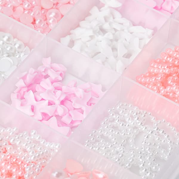Ask med dekorationer: rosetter, blommor, pärlor BKHZ-001