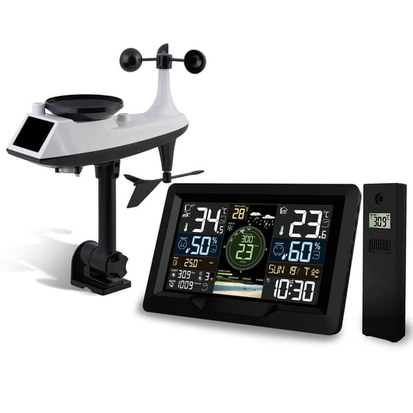 Väderstation med vind- och regnsensor BD-914 svart