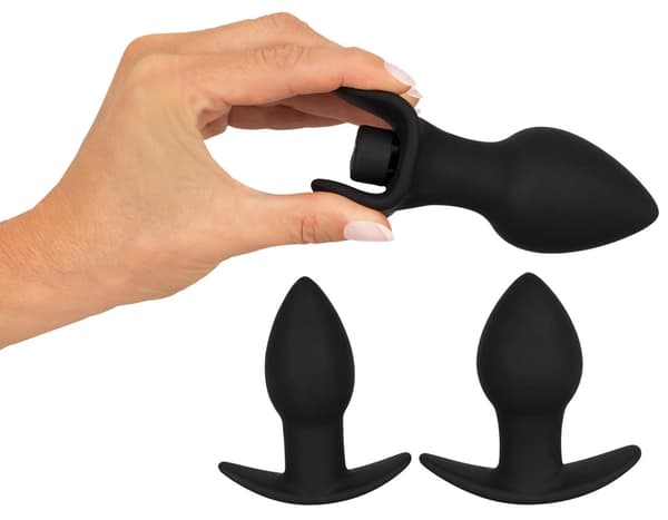 Black Velvets Vibrerende Analplug Sæt med 3 Sorte